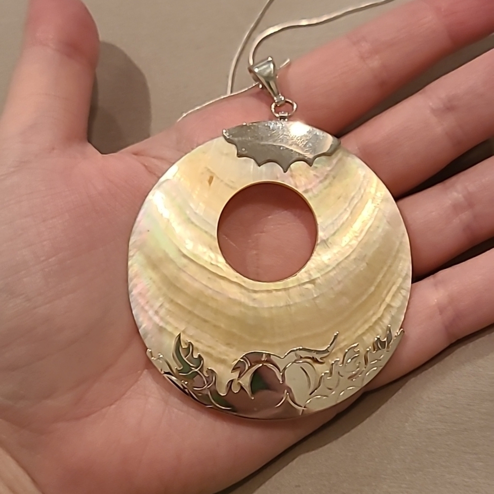 Real shell sterling silver necklace